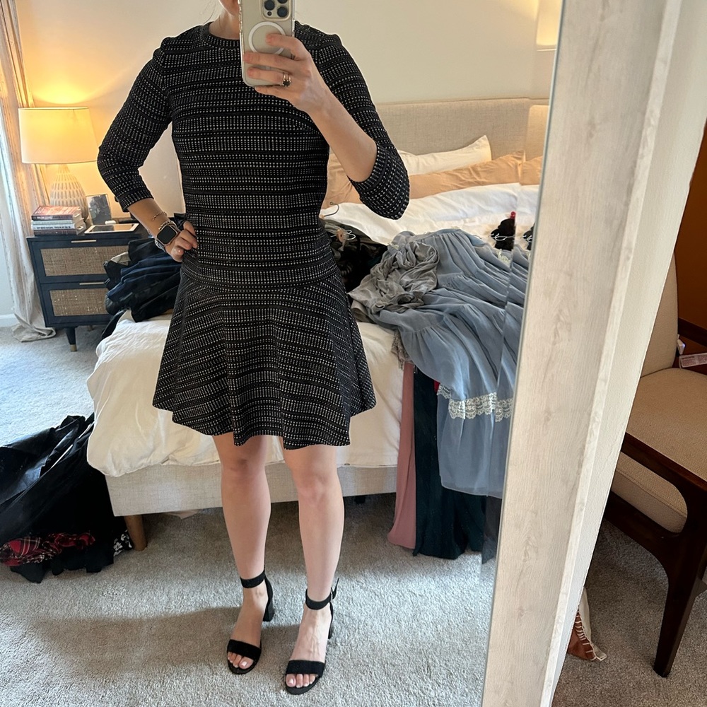 Loft black and white pattern dress - fits like a S